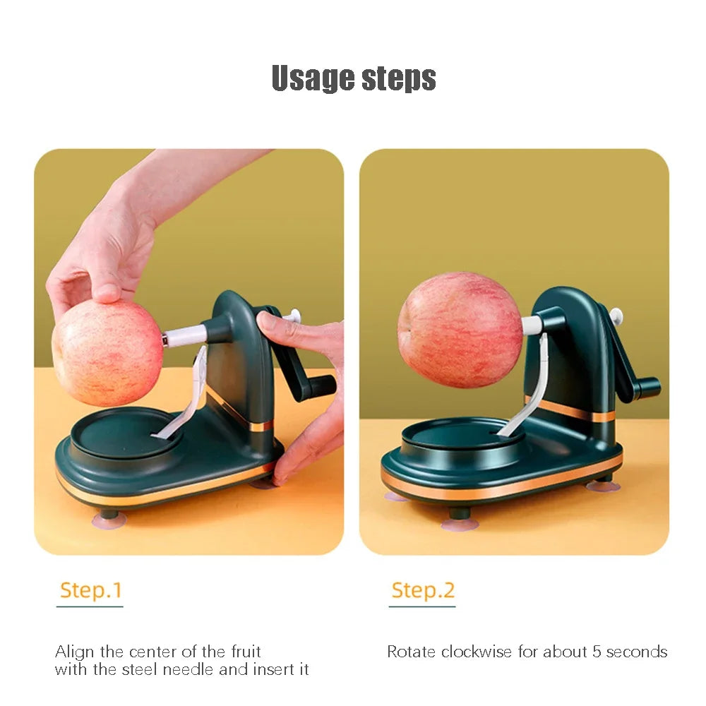 🍏 CooskyHack SpinPeel – Pelador Giratorio para Manzanas, Patatas y Verduras