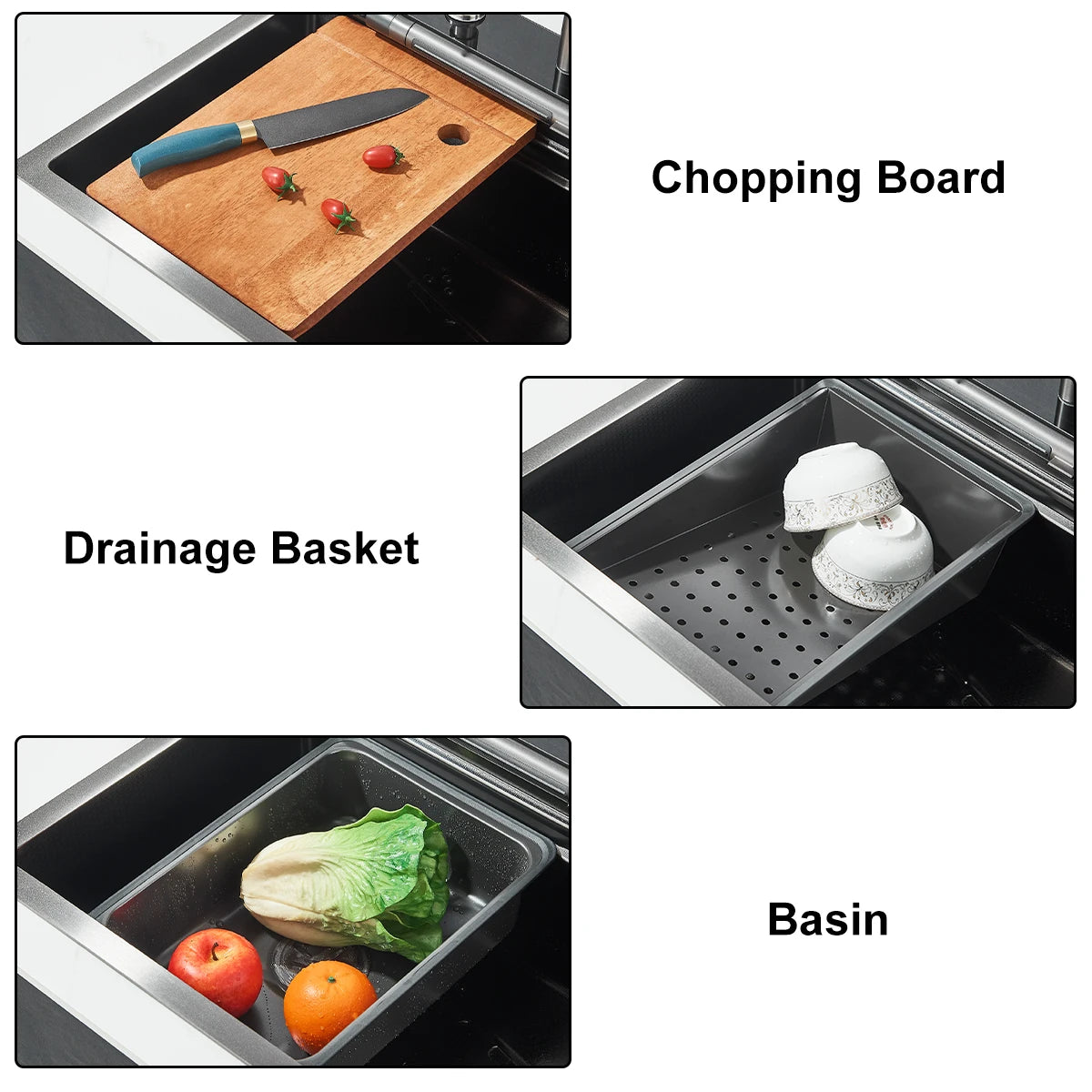 CooksyHack AquaSense – Fregadero Cascada con Pantalla Digital y Grifo 3 en 1 Purificador