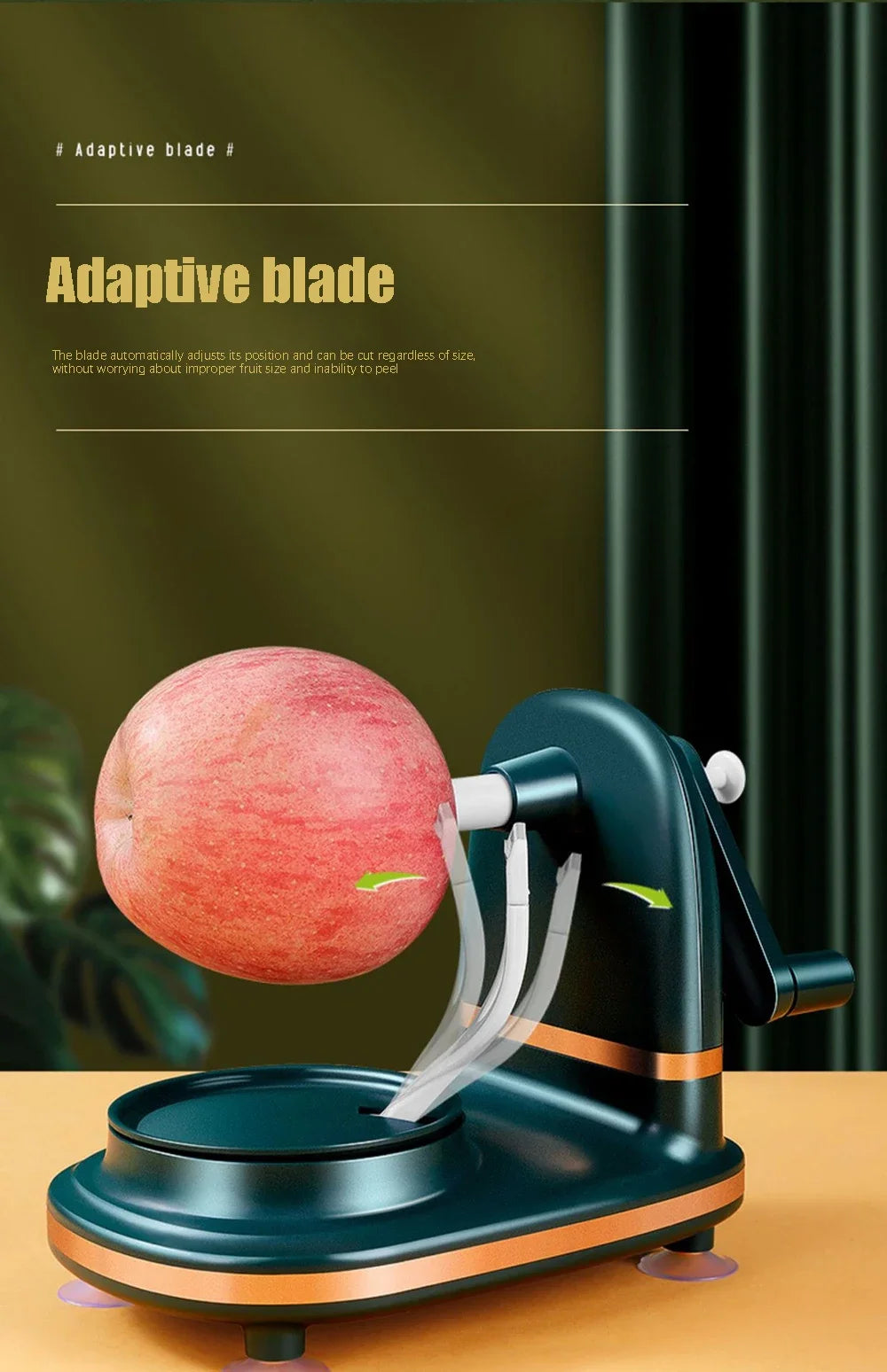 🍏 CooskyHack SpinPeel – Pelador Giratorio para Manzanas, Patatas y Verduras