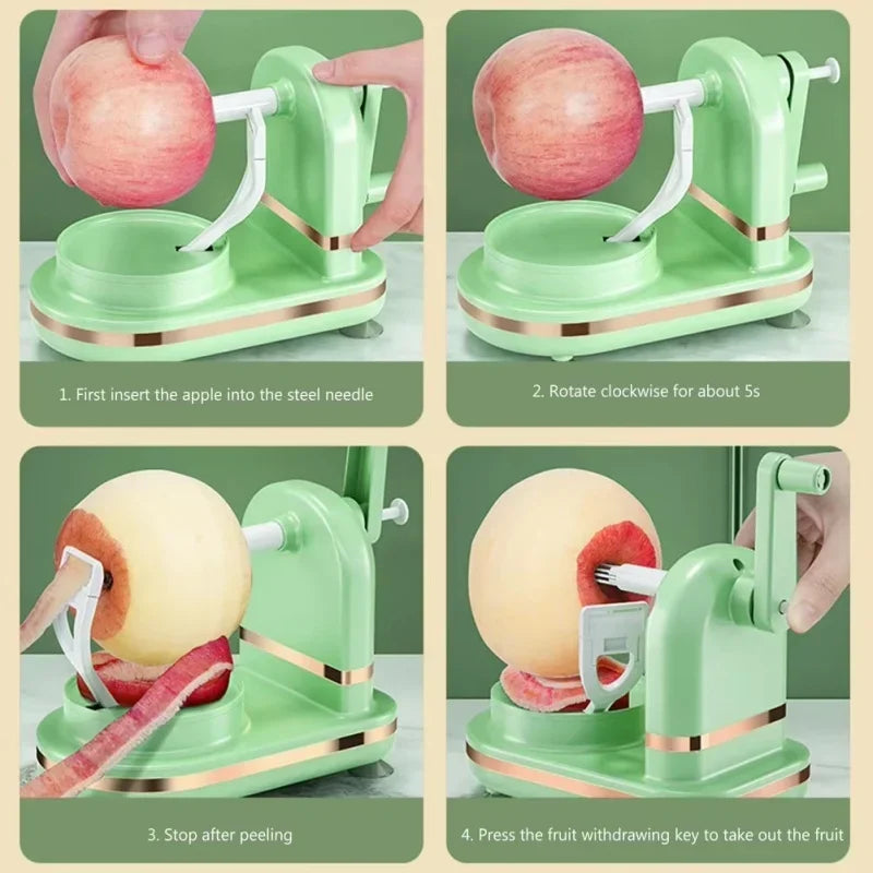 🍏 CooskyHack SpinPeel – Pelador Giratorio para Manzanas, Patatas y Verduras